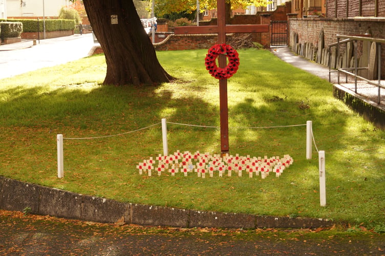 The Field of Remembrance in the grounds of Wellington Baptist Church.