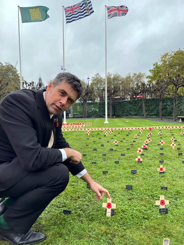 North Cornwall MP Scott Mann placed a cross at Westminster