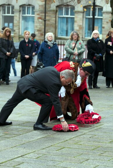 Wreaths are laid on Mount Folly, Bodmin. Picture: Kevin Howard