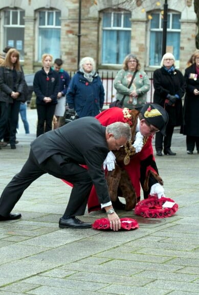 Wreaths are laid on Mount Folly, Bodmin. Picture: Kevin Howard