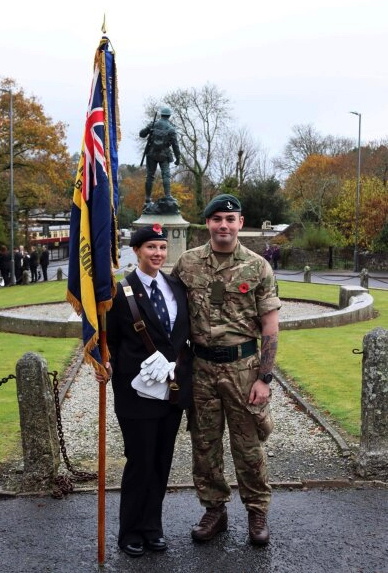 Catherine Nelder and Brandon Lee took part in the Bodmin Remembrance events. Picture: Kye Smith