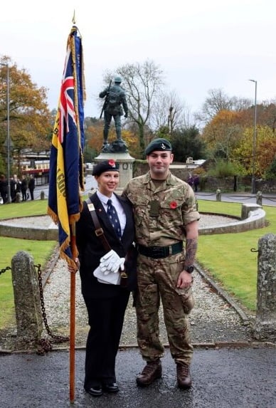 Catherine Nelder and Brandon Lee took part in the Bodmin Remembrance events. Picture: Kye Smith