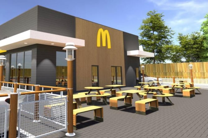An artist’s impression of the proposed McDonald’s drive-thru restaurant at the A331/ A31 Tongham services