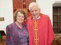 <p>Revd Patrick O’Ferrall, who has given his final service as a clergyman, and wife Wendy in Tilford</p>