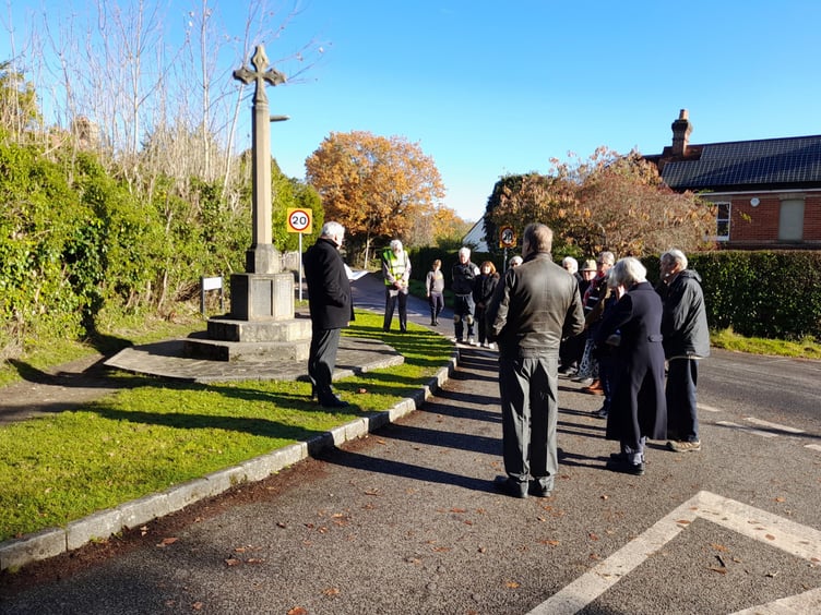 The long shadows at Saturday’s Armistice Commemoration in Rowledge