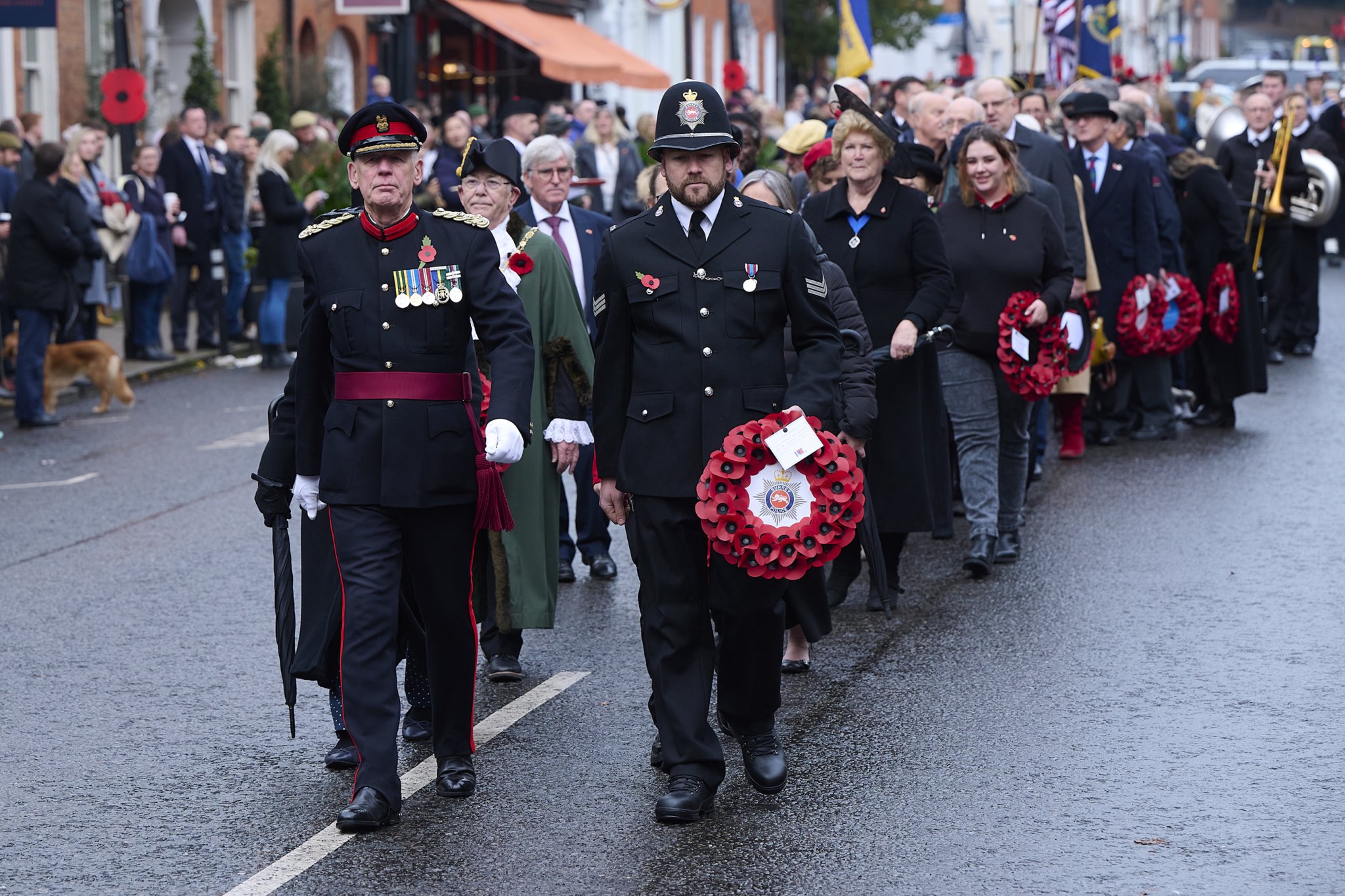 Stepping off at the front of the parade