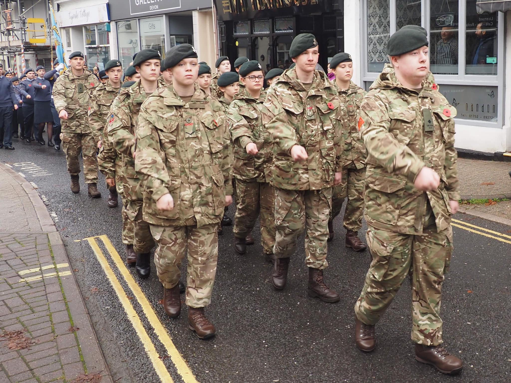 Service personnel were out in force in Ivybridge