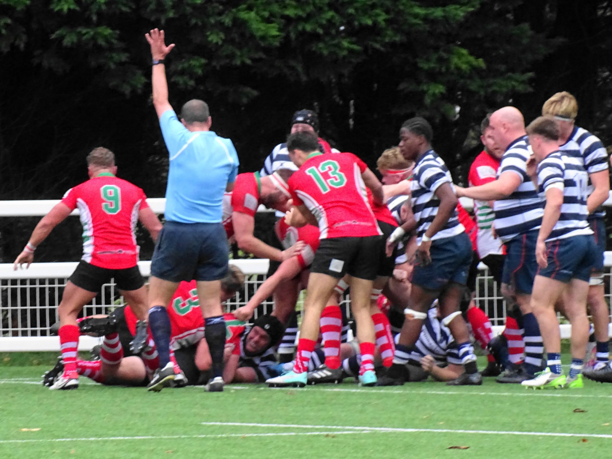 Harley Orr drives Nic Wilde to score