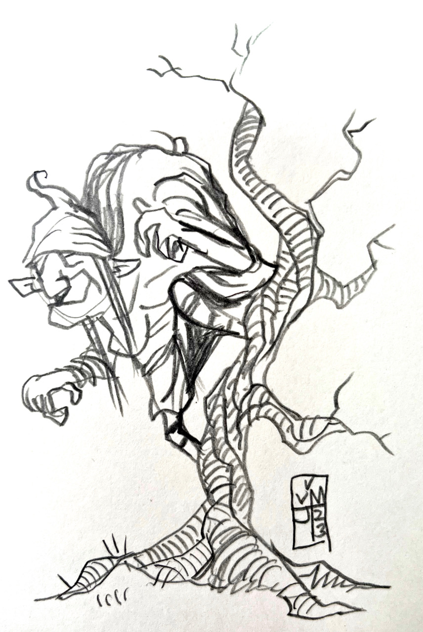 Juan Moore's latest show, Themselves, A humorous exhibition of 100 drawings of Manx fairies
