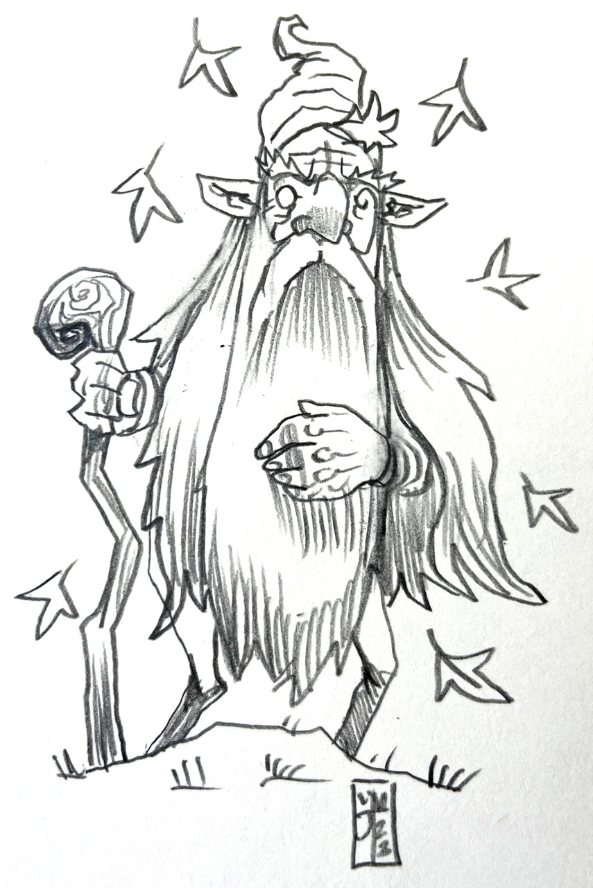 Juan Moore's latest show, Themselves, A humorous exhibition of 100 drawings of Manx fairies