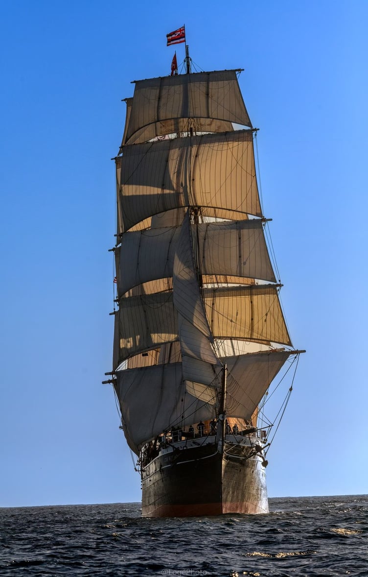 Star of India under sail as part of 160th anniversary celebrations organised by the Maritime Museum of San Diego