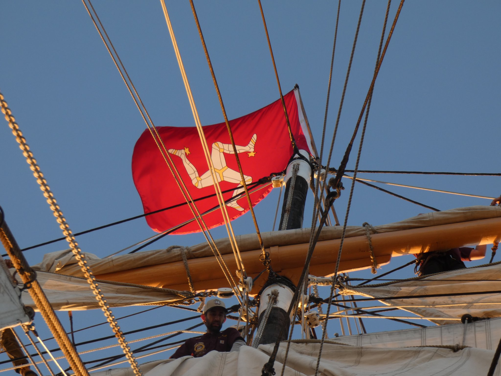 The Manx flag flies from Star of India