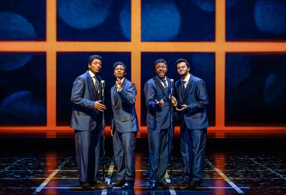 <p>Tré Copeland-Williams, Miles Anthony Daley, Ashford Campbell and Tarik Frimpong as The Drifters</p>