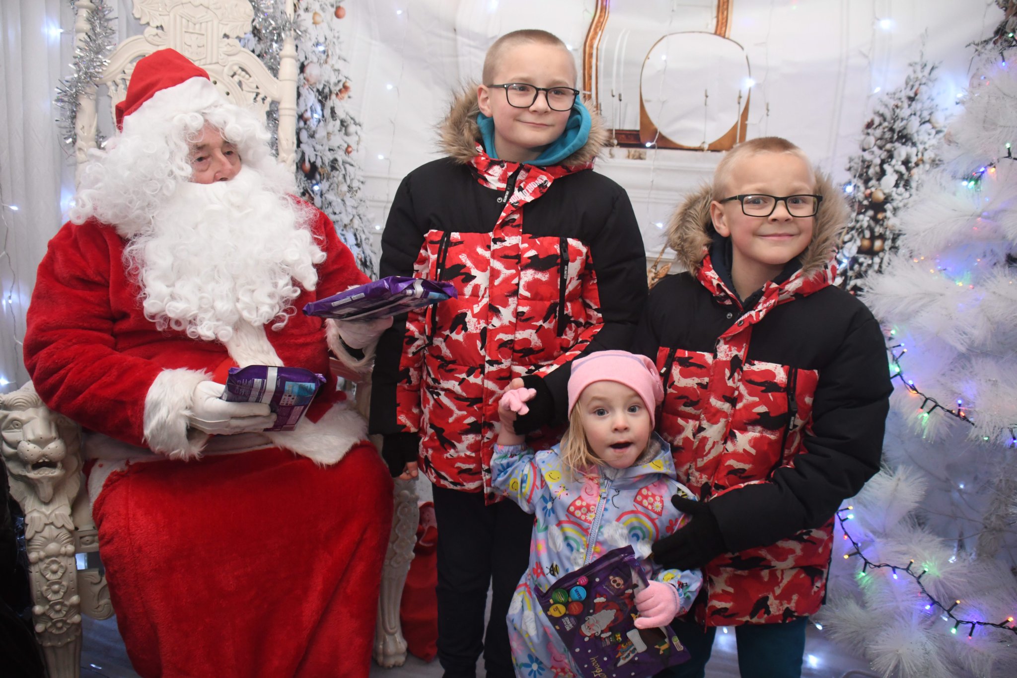 Some of the local children who enoyed meeting Santa in Cinderford