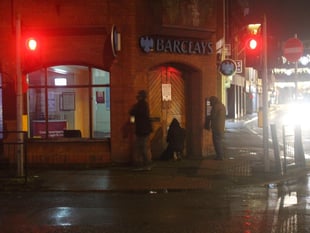 Climate protesters glue shut doors of Barclays bank in Farnham