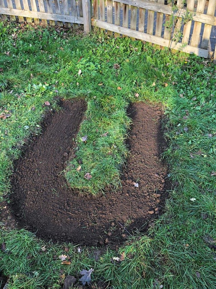 Bulbs were planted in a U for Undy Primary School