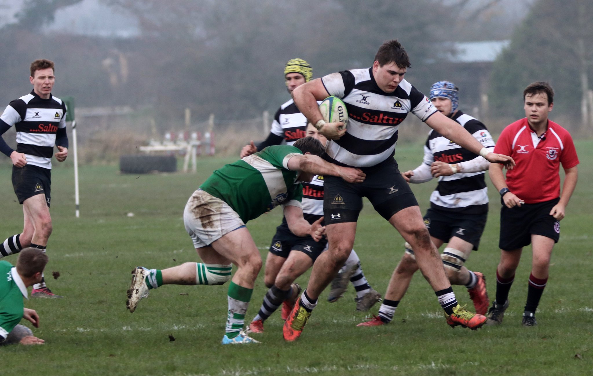 Harrison Horner barrels into the Salisbury defence