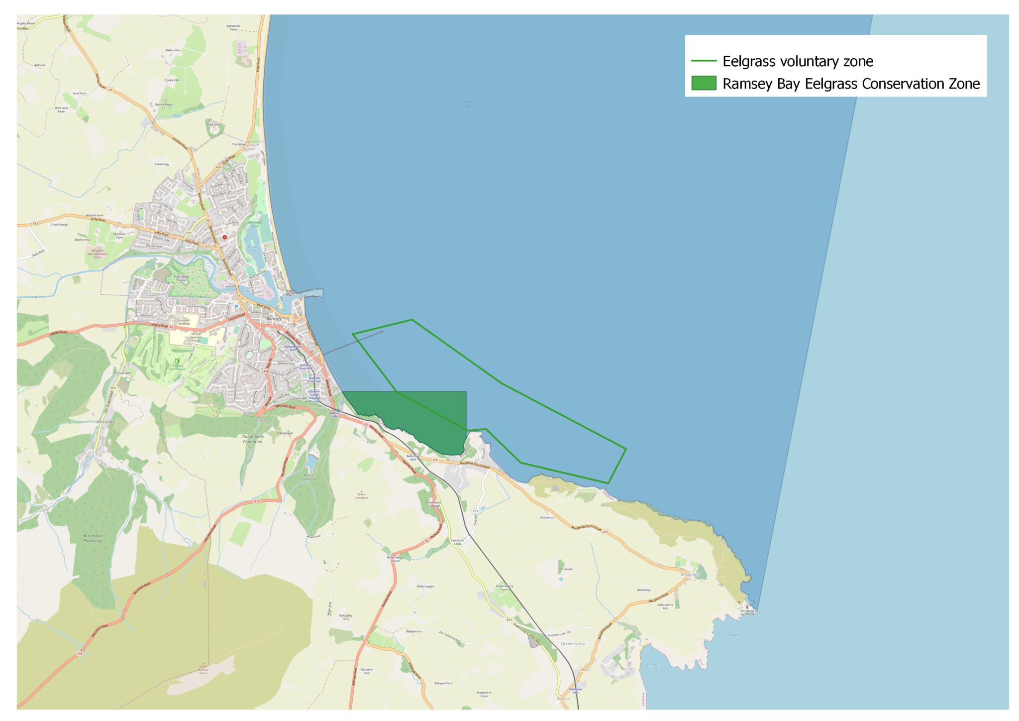 Eelgrass voluntary zones in Ramsey Bay