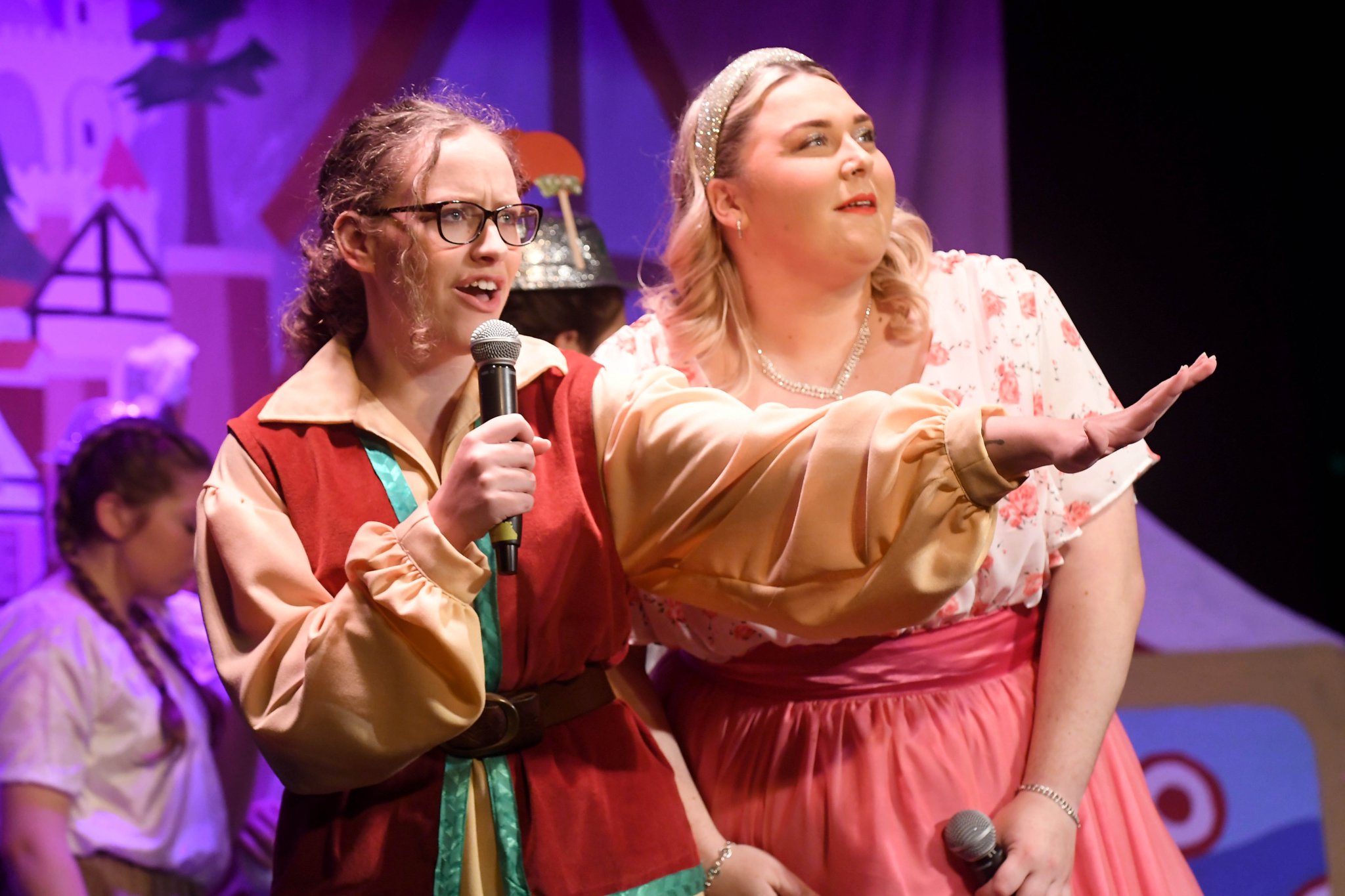 Peel Pantoloons presents Jack and the Beanstalk at Peel Centenary Centre - Kayleigh Smart as Jack Trott (left) and Lisa Mellor as Princess Rose (right)
