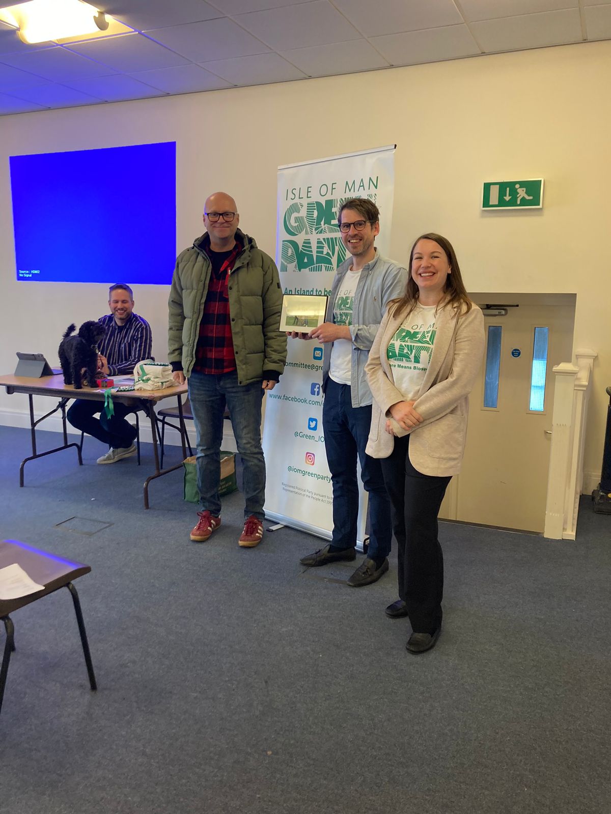 Former Chair, Andrew Bentley, presented (in recognition of his service) with a framed photograph by former Leader Andrew Langan-Newton, and new Leader, Lamara Craine.
