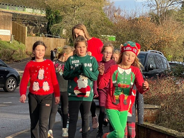 Children taking part in the Landscore Santa-thon. AQ 1694