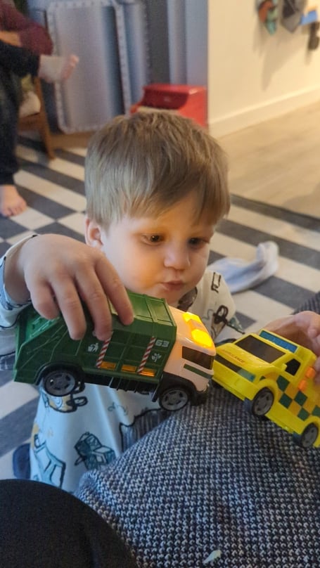 Ralf playing with his favourite toys