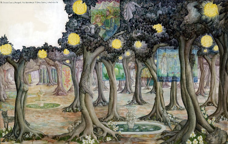 ‘Menegroth’, a 1978 illustration for ‘A Tolkien Bestiary’ by Linda
