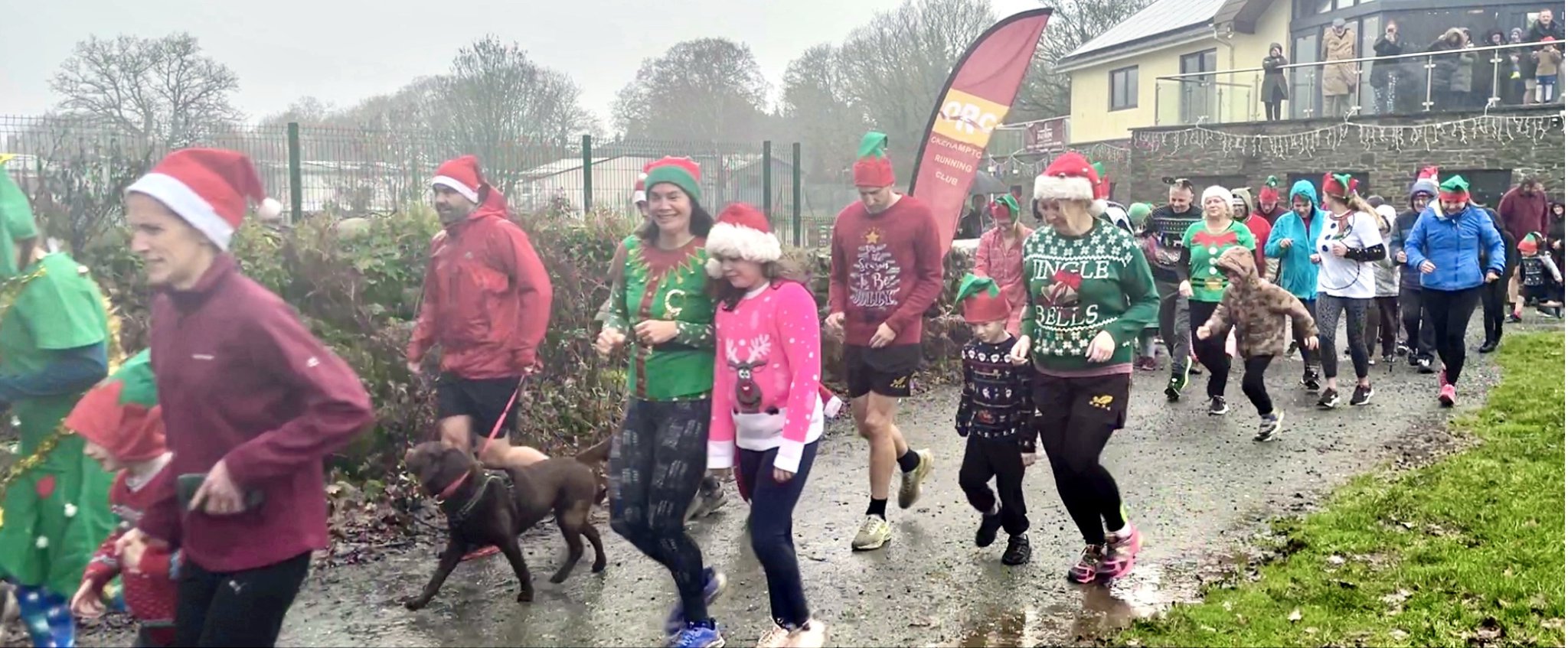 The runners set off on a one or two mile route.