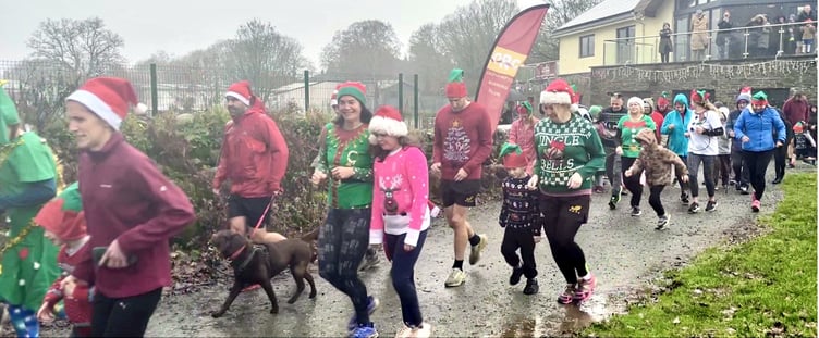 The runners set off on a one or two mile route.