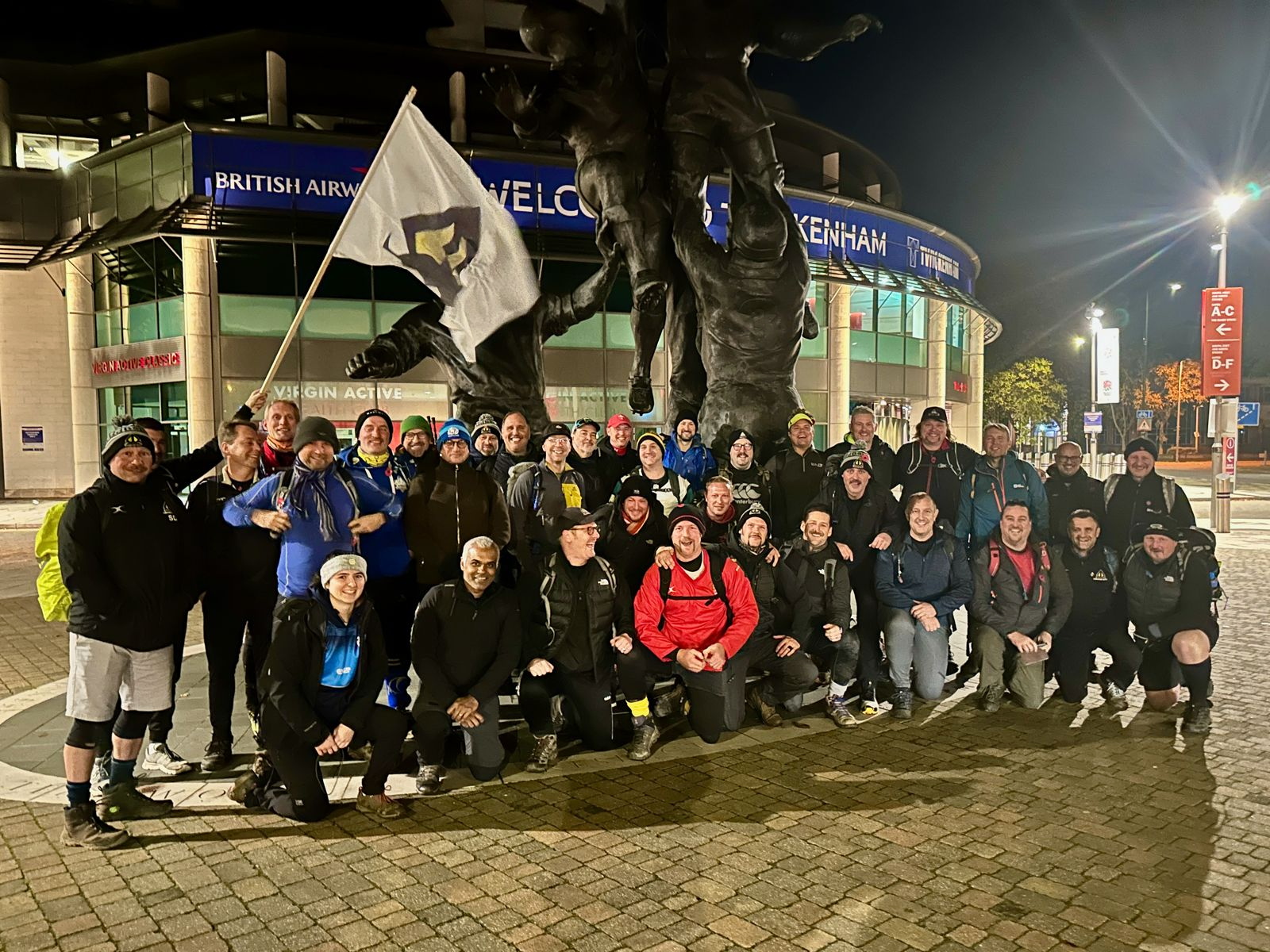 Farnham Rugby Club team walk from Twickenham Stadium to raise Movember funds