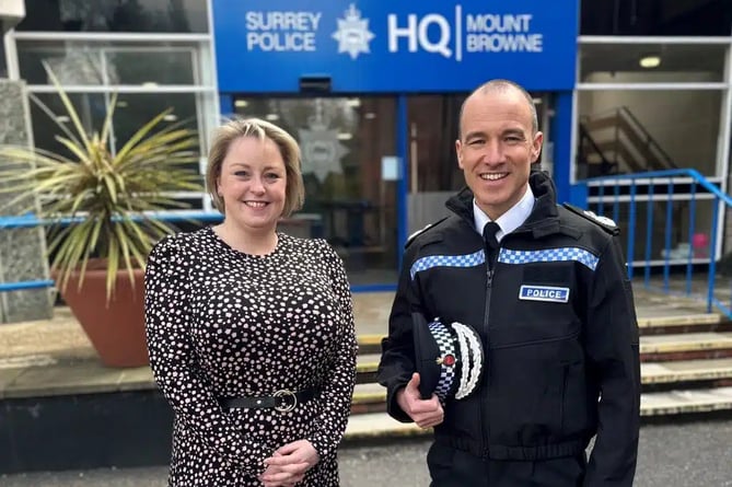 Surrey Police and Crime Commissioner Lisa Townsend and Chief Constable Tim de Meyer