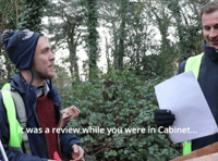 <p>A Plastics Rebellion activist handed Jeremy Hunt a copy of the Chris Skidmore report, recommending a total ban on UK plastic exports</p>