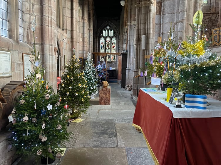 At Crediton Parish Church Christmas Tree Festival. AQ 1478