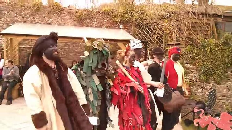 Beltane Mummers play in April 2013.