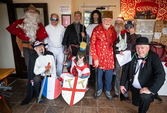 The actors who staged Sticklepath Mummers Play.
