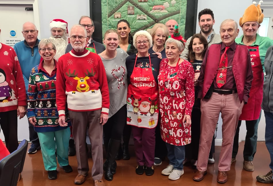 <p>The Whitehill village hall Christmas lunch team.</p>