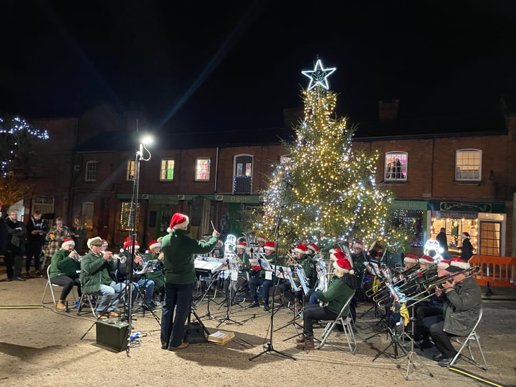 Crediton Town Band performing for Carols in the Square. AQ 2480