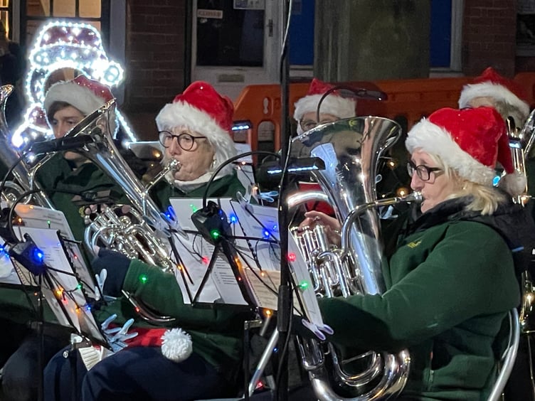 Some of the band members during Carols in the Square. AQ 2504