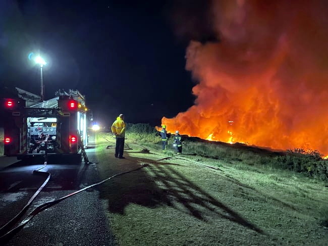 Firefighters tackle blaze at Brentor August 2022