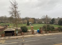 <p>Snow falls on Gostrey Meadow in Farnham on Monday, January 8</p>