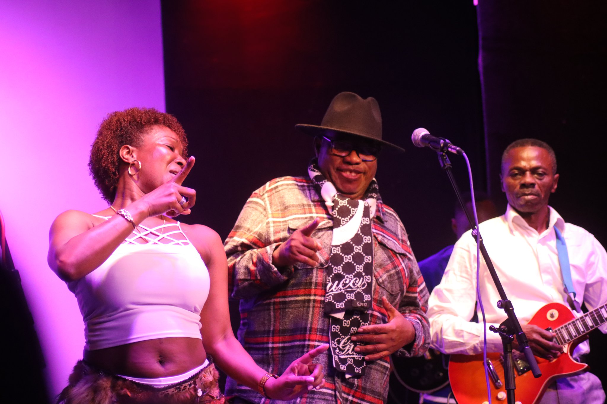 Kanda Bongo Man performed soukoous, a genre of dance music from the Democratic Republic of Congo