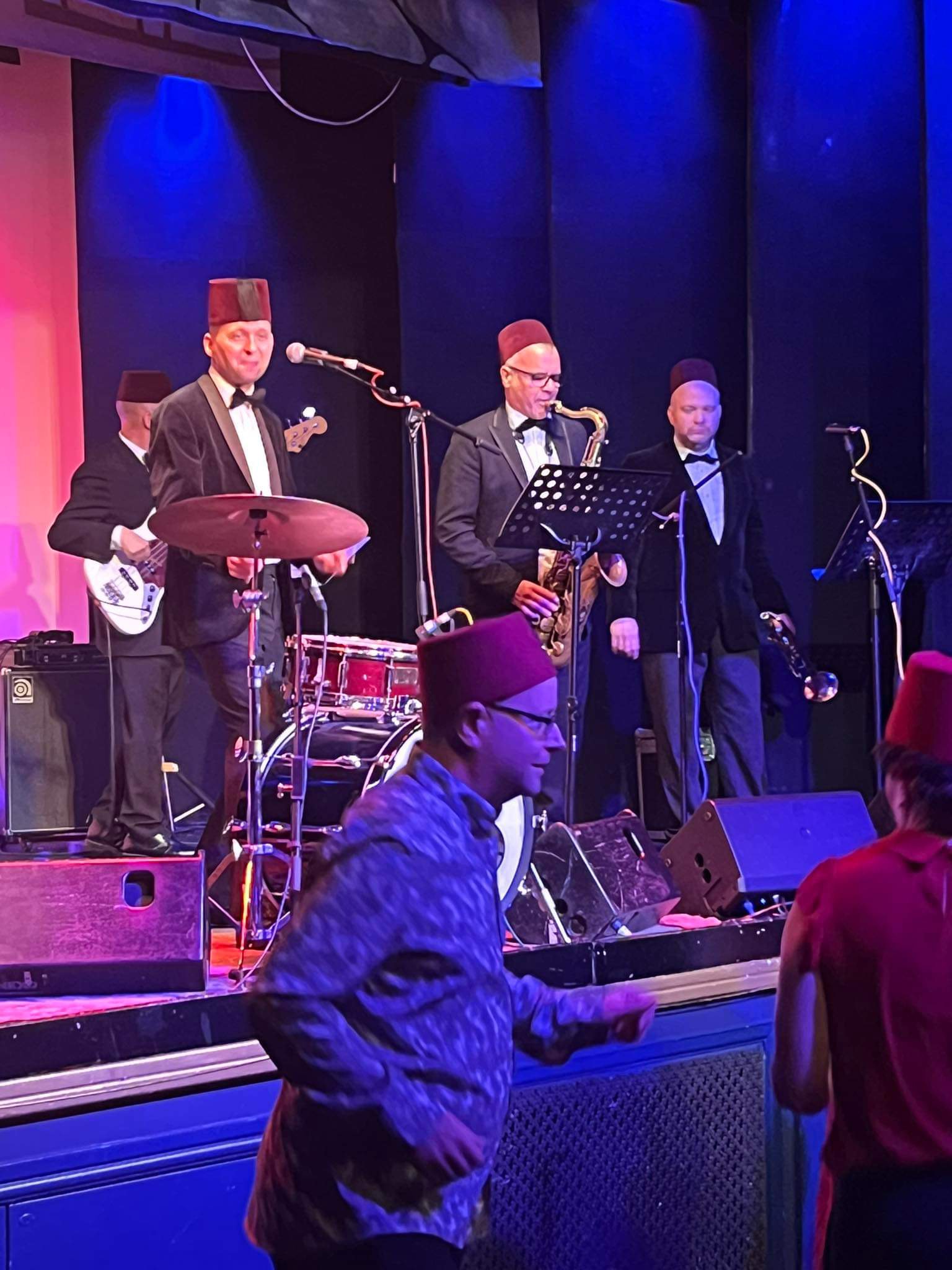 Mez and the Fezzes on stage for one of the venue's 20th anniversary concerts