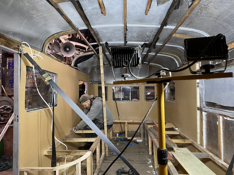 Rockaway Park’s lead builder, Flash, has created many of the units at Rockaway Park, including their Open Air Stage and the 1950’s Paladin Caravan pictured above. Flash will be leading the woodworking skills classes for women.