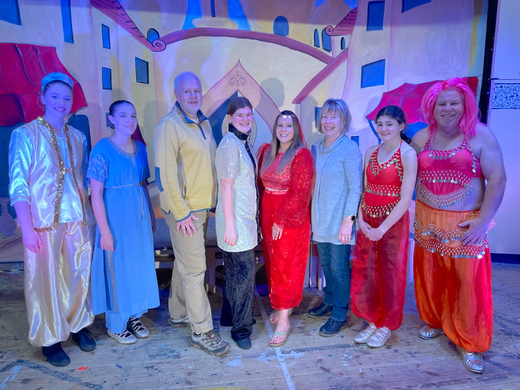 Some of the cast with Director Charles Pallot and Producer Linda Bellshaw. AQ 3463