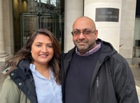 <p>Chirag Sidhpura and wife Rushita Patel in London after attending the Post Office Horizon IT Inquiry</p>