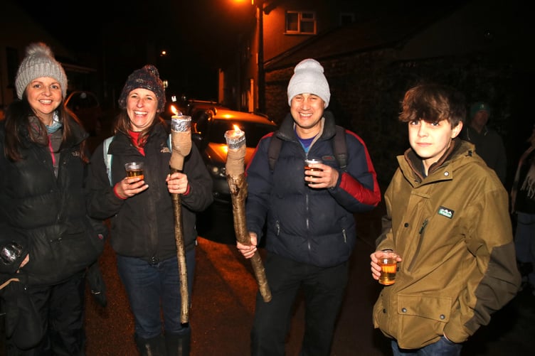 Some of those who attended Sandford Wassail. AQ 3450