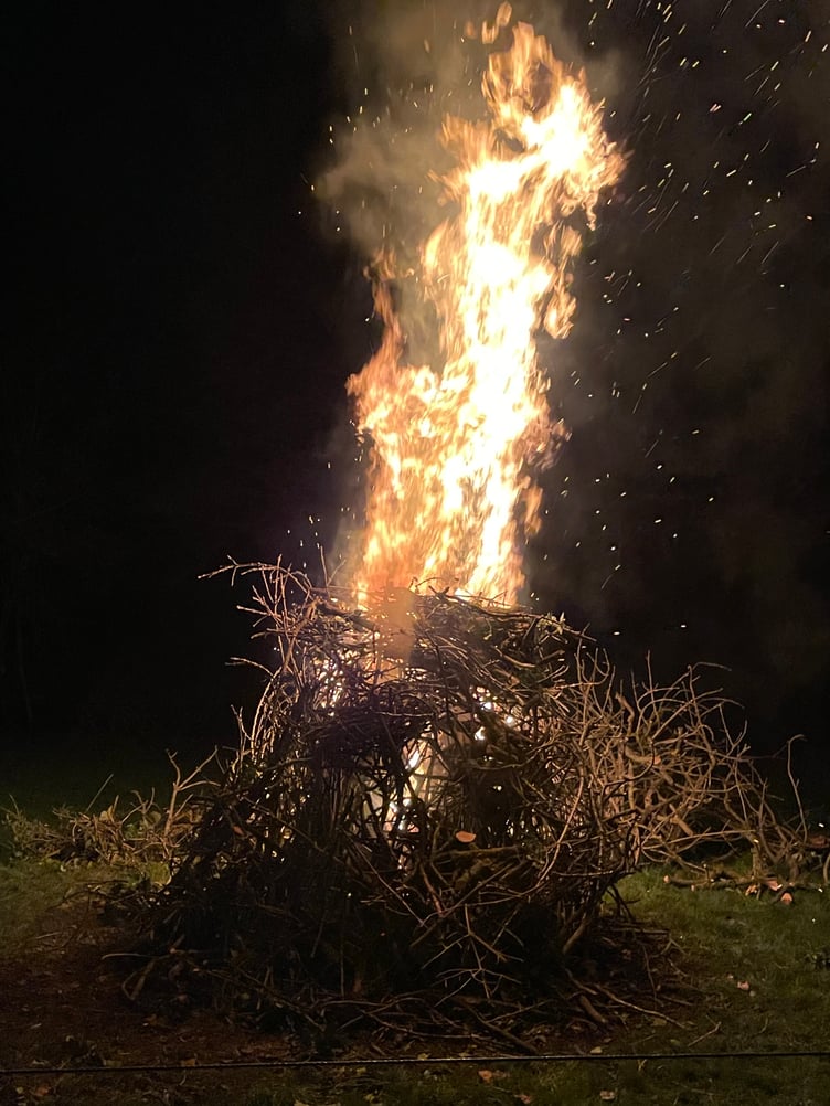 The Bonfire getting going. AQ 4021