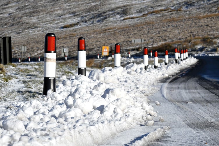 Icy conditions on the A18 mountain road