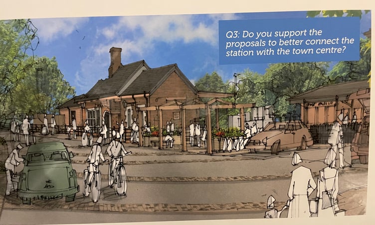 An image of some of the proposed enhancements at Crediton Railway Station from the Masterplan consultation documents. AQ 3658