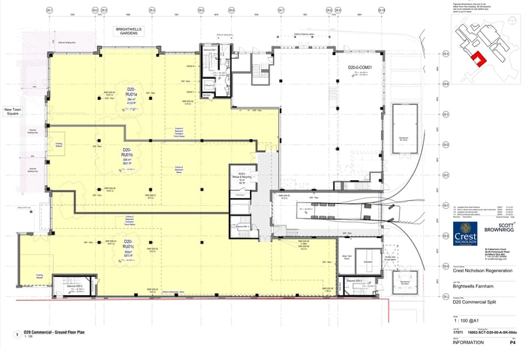 Crest Nicholson has submitted plans to subdivide the old M&S Food premises at Brightwells Yard into three units